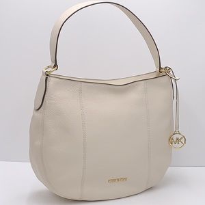 MICHAEL KORS BROOKE LG HOBO SHOULDER BAG LEATHER LT CREAM